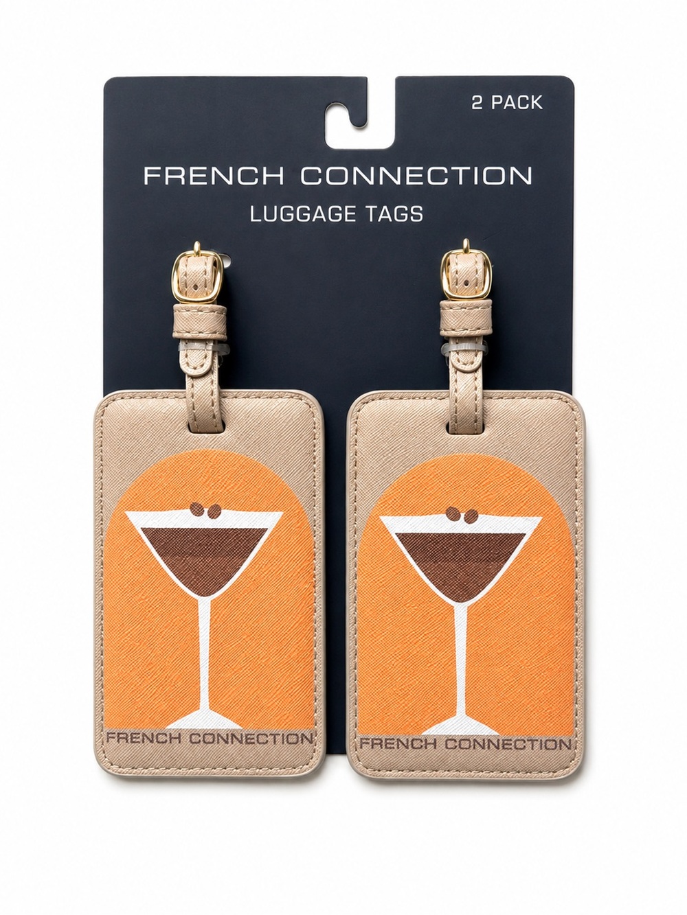 French Connection - Orange Martini Luggage Tag Set